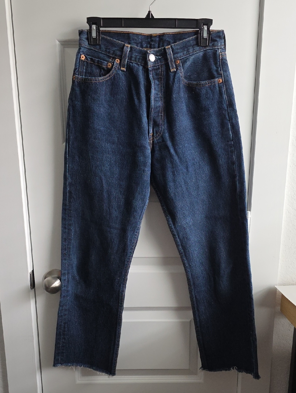 Levi's 501 Vintage Womens Straight Dark Blue Denim Jeans Size 29 G149